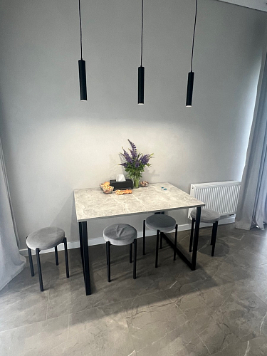 Деревянный стол Лота Лофт 140х80 черный матовый / бетон светлый фото покупателя 711