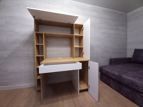 Письменный стол Комфорт 12.71 дуб золотой craft / белая аляска  - Уцененный экземпляр фото покупателя 89