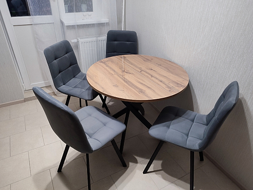 Стул на металлокаркасе Чилли К светло-серый велюр / черный каркас фото покупателя 47