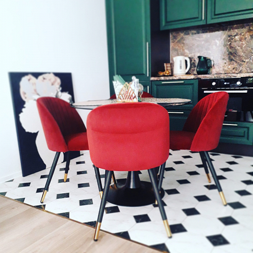 Стул на металлокаркасе Gabi green / black / silver фото покупателя 251