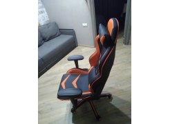 Компьютерное кресло Racer черное / голубое фото покупателя 96