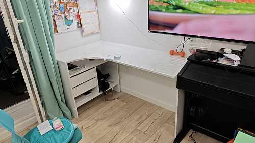 Письменный стол СПм-25 правый белый  - Уцененный экземпляр фото покупателя 69