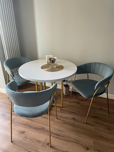 Стул на металлокаркасе Kamelia green / gold фото покупателя 2