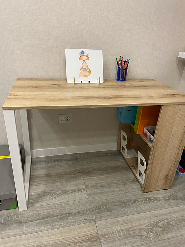 Письменный стол Битти Лофт 116х60х75 дуб вотан / черный матовый фото покупателя 121