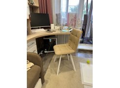 Стул на металлокаркасе Чилли синяя ткань / белый фото покупателя 592