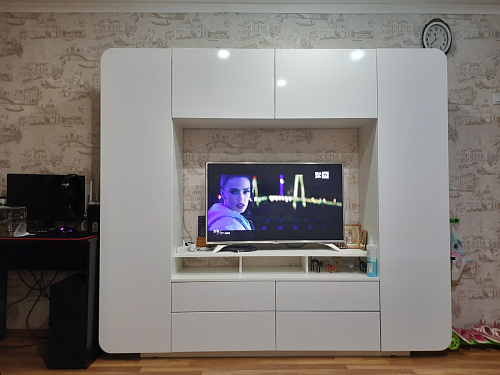 Готовая гостиная Румба белый / белый глянец  - Уцененный экземпляр фото покупателя 108