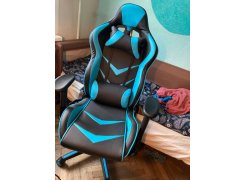 Компьютерное кресло Racer черное / голубое фото покупателя 60