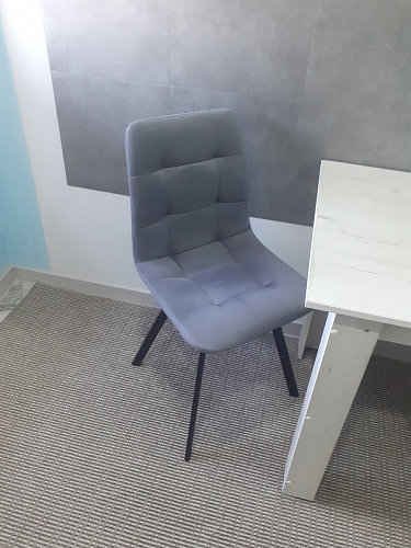 Стул на металлокаркасе Чилли К светло-серый велюр / черный каркас фото покупателя 1020