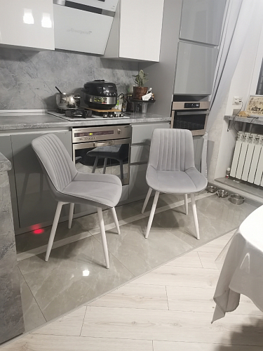 Стул на металлокаркасе Седа 360 К латте (velutto 08) / белый фото покупателя 4