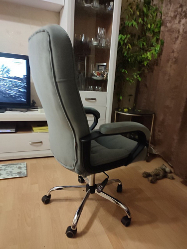 Компьютерное кресло хром CH9944 черный / экокожа фото покупателя 5