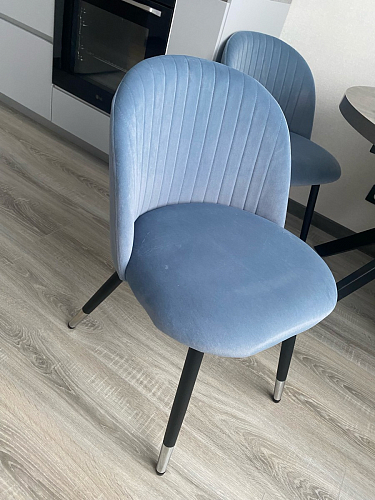 Стул на металлокаркасе Gabi 1 light blue / black / gold фото покупателя 742