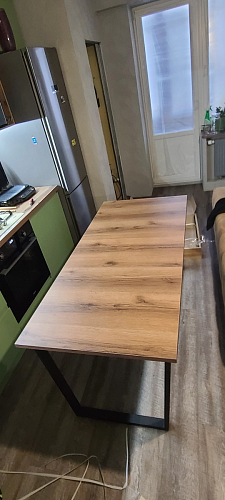 Деревянный стол Лота Лофт 120x75 дуб крафт табачный / черный матовый фото покупателя 281