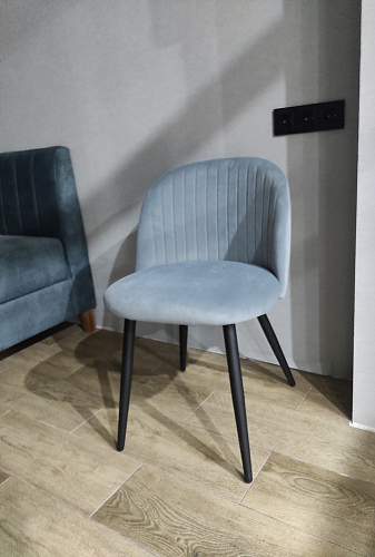 Стул на металлокаркасе Gabi dark beige / black / silver фото покупателя 865