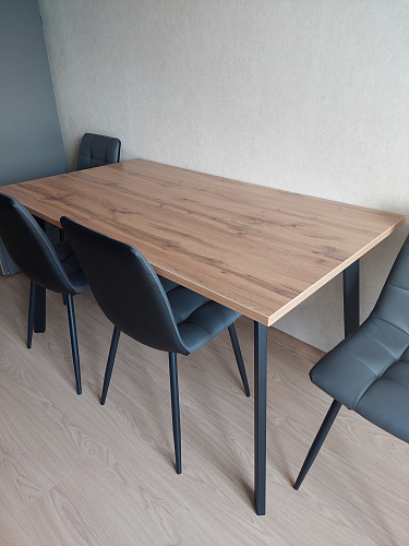 Деревянный стол Тринити Лофт 120х60 белый матовый / бетон фото покупателя 6