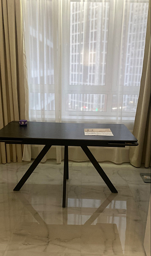 Керамический стол Вилли 140(200)х80х75 черный мрамор shakespeare black / черный фото покупателя 76