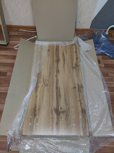 Стол Тринити Лофт 140 25 мм дуб делано темный / белый фото покупателя 78