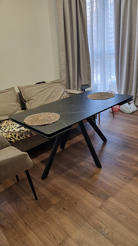 Керамический стол Вилли 140(200)х80х75 черный мрамор shakespeare black / черный фото покупателя 49