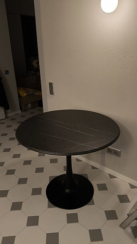 Стол Тулип 90х73 дуб вотан / белый  - Уцененный экземпляр фото покупателя 123