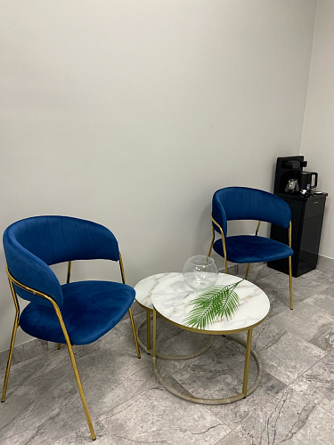 Стул на металлокаркасе Kamelia голубой / голубой / золотой фото покупателя 57