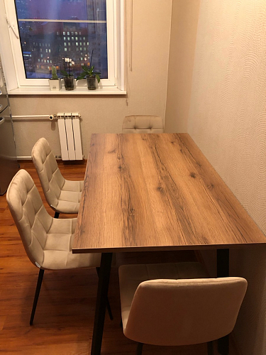 Стол Тринити Лофт 120 32 мм бетон / черный матовый фото покупателя 417