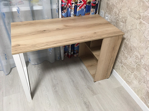 Письменный стол Битти Лофт 116х60х75 дуб делано светлый / белый матовый фото покупателя 1