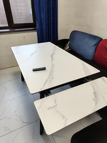 Керамический стол Норман 140 (200) х 80 белый мрамор alpin white / snow white / белый фото покупателя 38