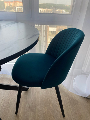 Стул на металлокаркасе Gabi 1 light blue / black / gold фото покупателя 445