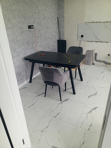 Керамический стол Норман 140 (200) х 80 белый мрамор alpin white / snow white / белый фото покупателя 29