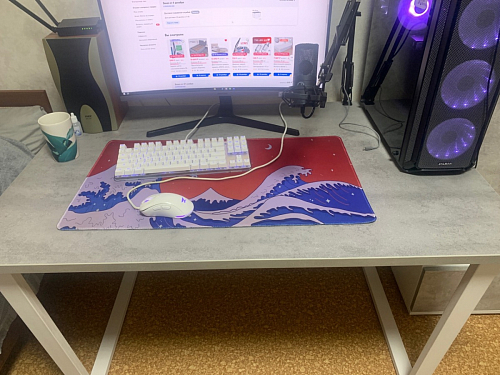 Деревянный стол Лота Лофт 140х80 черный матовый / бетон светлый фото покупателя 801