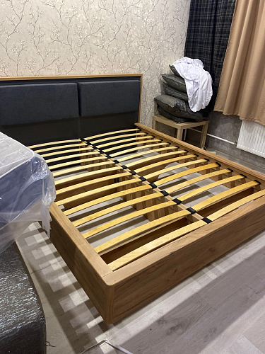 Двуспальная кровать Клауд 160х200 парящая дуб крафт золотой / антрацит фото покупателя 543