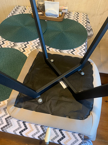 Стул на металлокаркасе Чилли синяя ткань / белый фото покупателя 1180