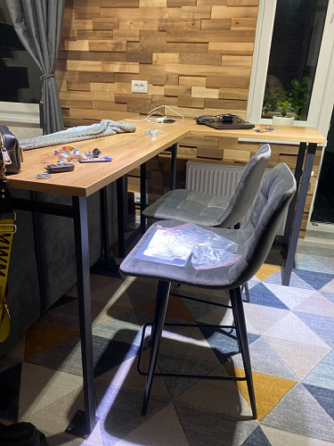 Барная стойка Дилан Лофт 120х60х90 бетон фото покупателя 4