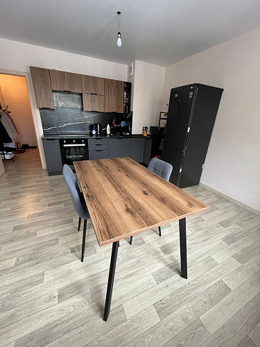 Стол Тринити Лофт 120 32 мм дуб галифакс табако / черный матовый фото покупателя 96