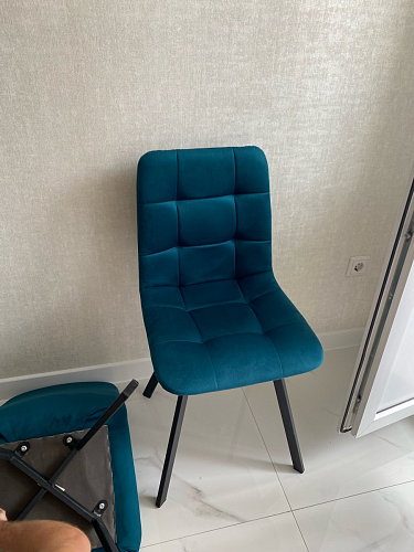 Стул на металлокаркасе Чилли К черный / зеленый фото покупателя 141