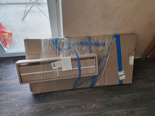 Стол Тринити Лофт 120 32 мм бетон / черный матовый фото покупателя 255