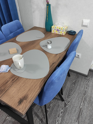 Стол Лота Лофт 140 25 мм черный матовый / бетон фото покупателя 253