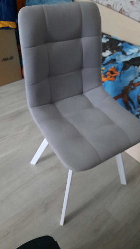 Стул на металлокаркасе Чилли синяя ткань / белый фото покупателя 811