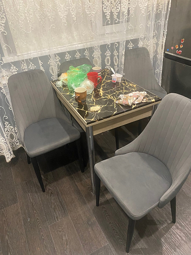 Стул на металлокаркасе Kora dark gray / black фото покупателя 399