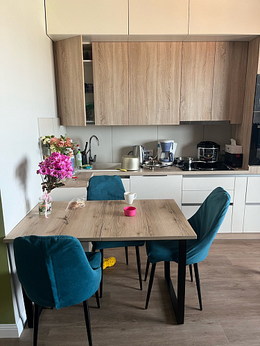 Деревянный стол Лота Лофт 140х80 черный матовый / бетон светлый фото покупателя 18