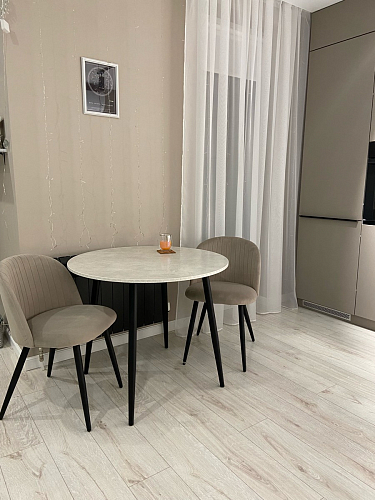 Стул на металлокаркасе Gabi 1 light blue / black / gold фото покупателя 661