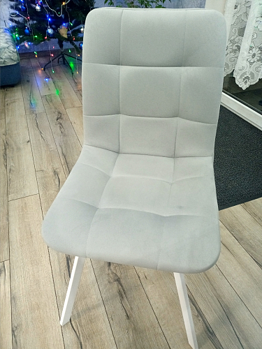 Стул на металлокаркасе Чилли синяя ткань / белый фото покупателя 1126