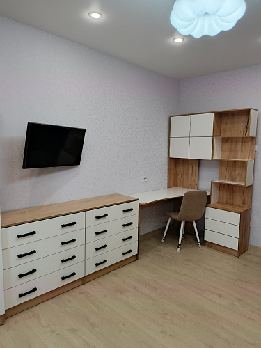 Компьютерный стол Ганор правый дуб вотан / белый фото покупателя 7