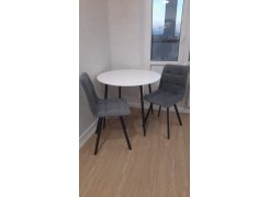 Стул на металлокаркасе Чилли синяя ткань / белый фото покупателя 493