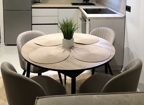 Стул на металлокаркасе Gabi 1 beige / black фото покупателя 853