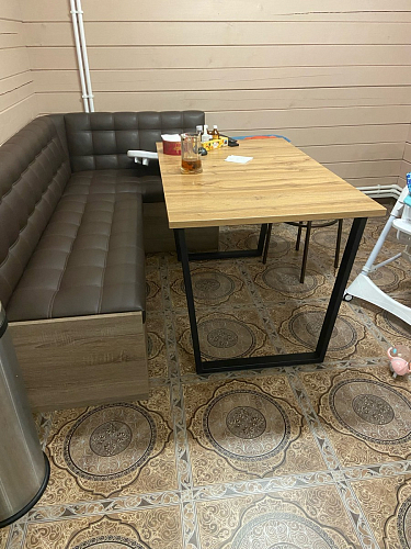 Стол Лота Лофт 120 32 мм бетон / черный матовый фото покупателя 151