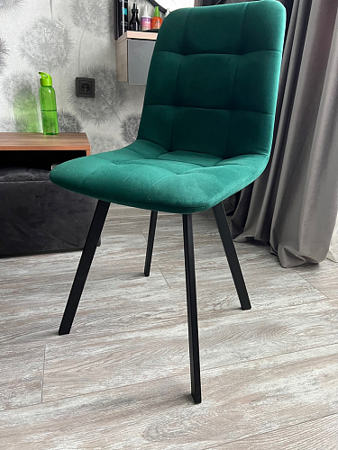 Стул на металлокаркасе Чилли К темно-серый (velutto 32) / черный фото покупателя 174