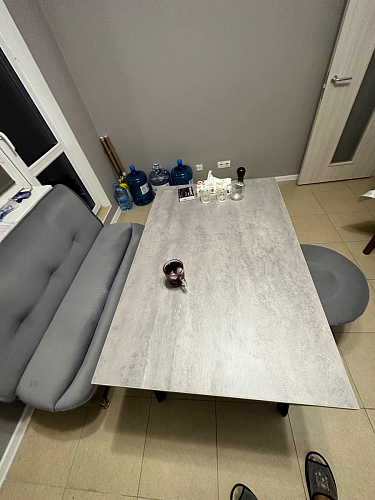 Стол Тринити Лофт 120 32 мм дуб галифакс табако / черный матовый фото покупателя 852