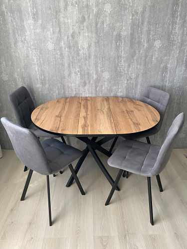 Стул на металлокаркасе Чилли К светло-серый велюр / черный каркас фото покупателя 452