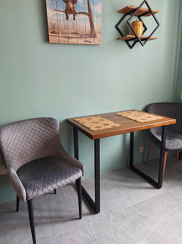 Деревянный стол Loft 90 x 60 см темный дуб фото покупателя 2