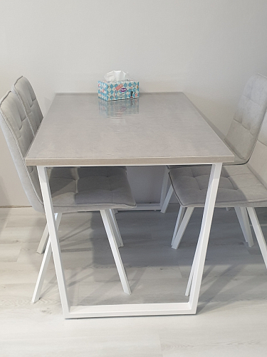 Деревянный стол Лота Лофт 140х80 черный матовый / бетон светлый фото покупателя 815